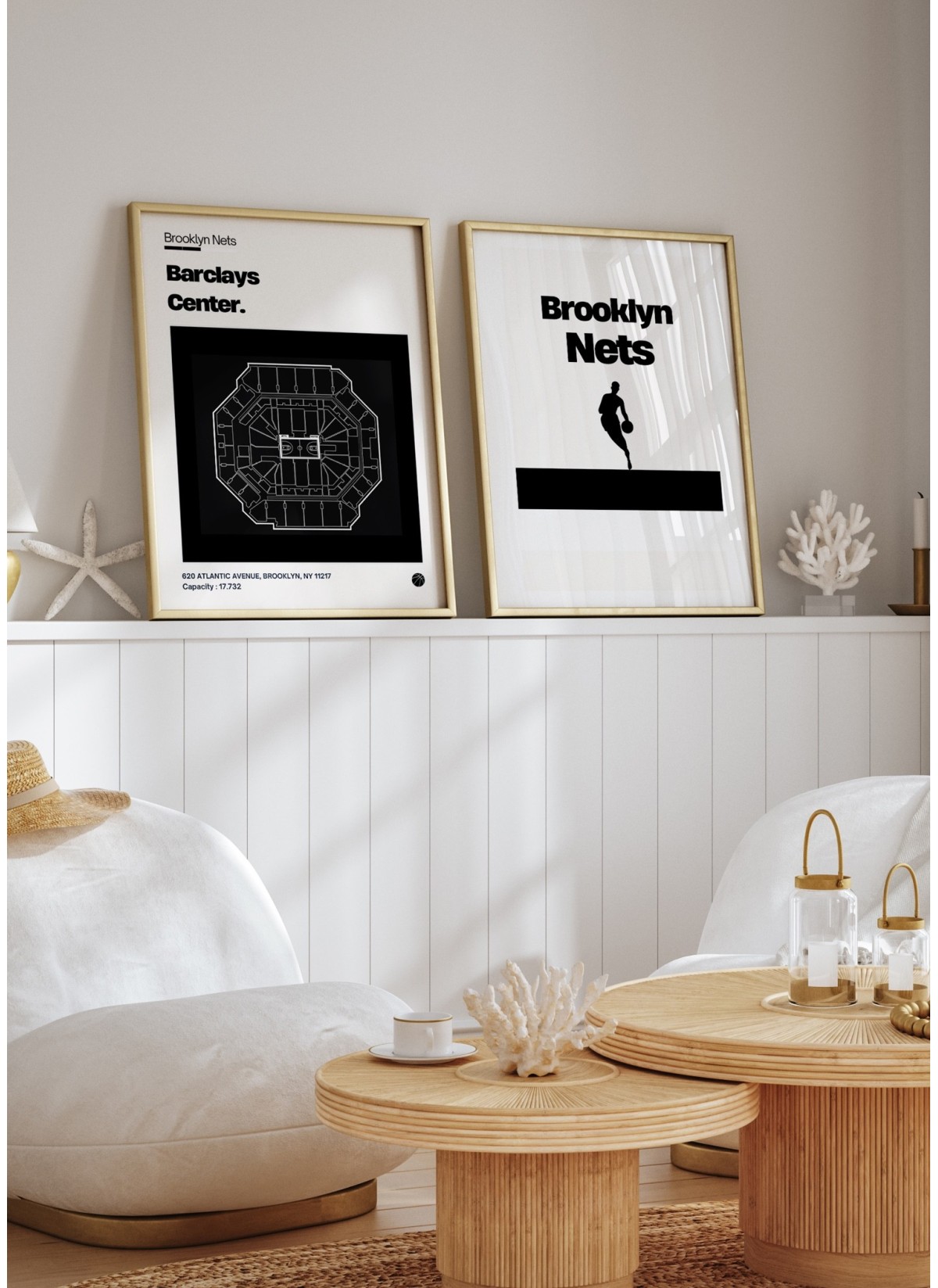 Affiche Brooklyn Nets - Design minimaliste