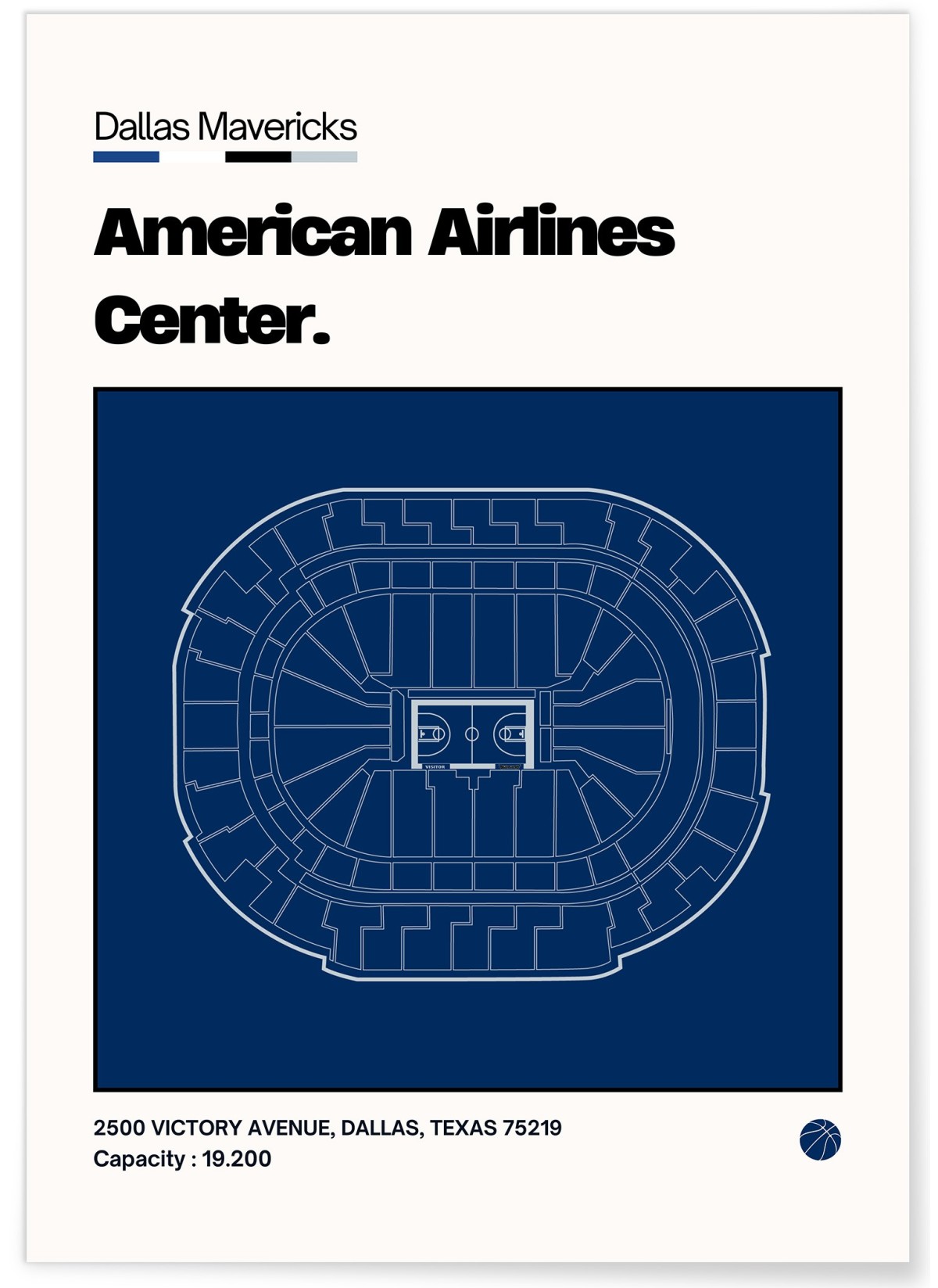 Affiche American Airlines Center - Dallas Mavericks