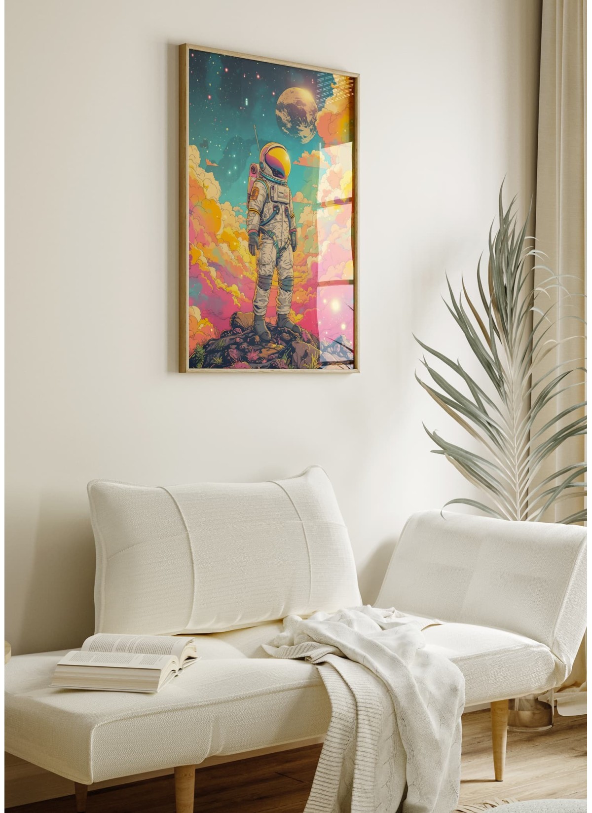 Affiche Astronaute Vintage et Planètes