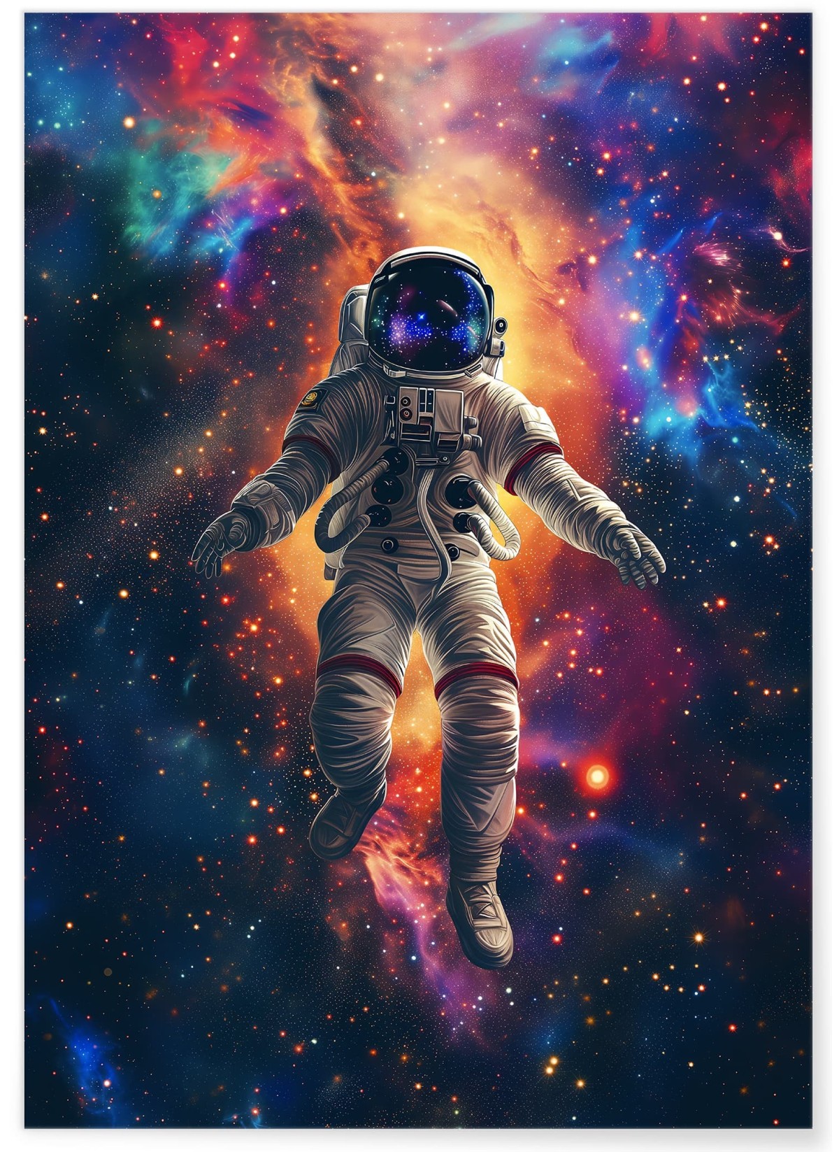 Affiche Astronaute dans une Nébuleuse