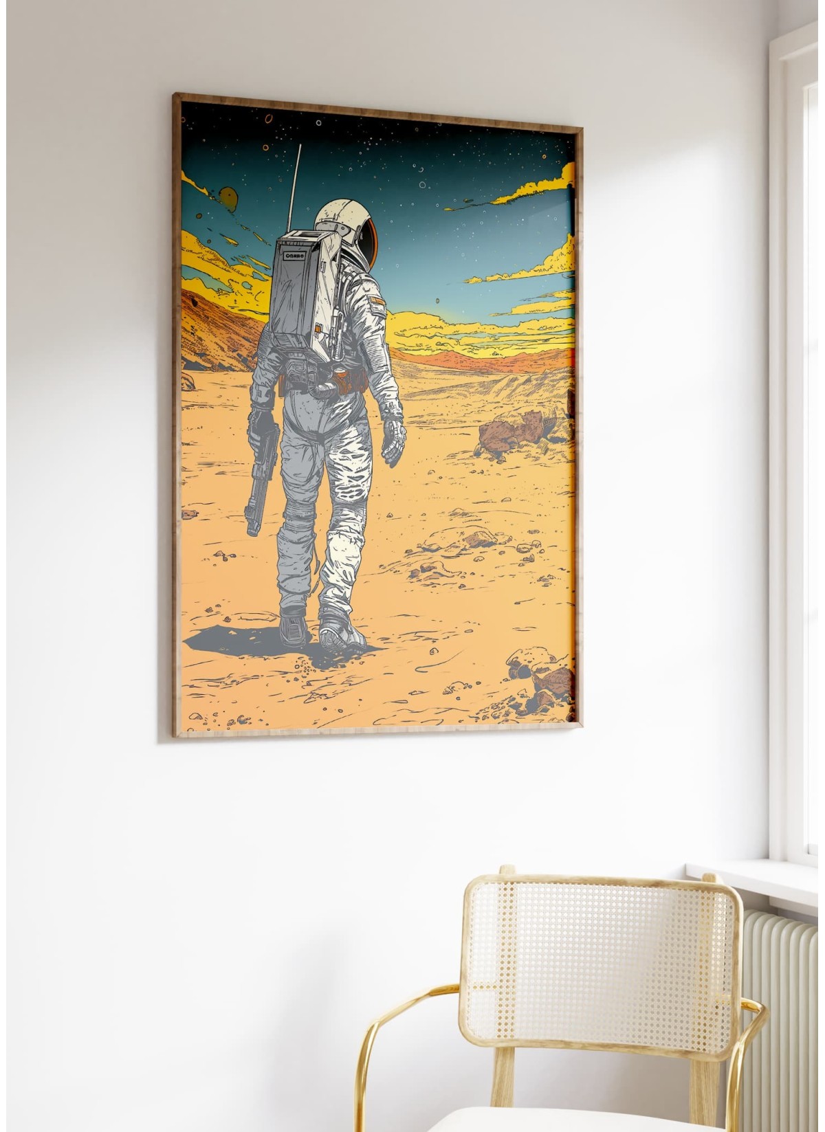 Affiche Astronaute explorant un Désert