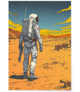 Affiche Astronaute explorant un Désert