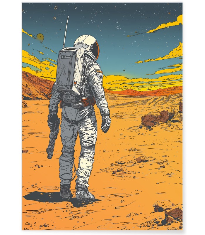 Affiche Astronaute explorant un Désert