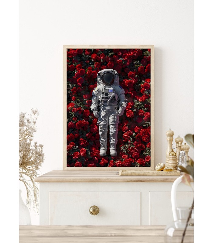 Affiche Astronaute parmi les Roses