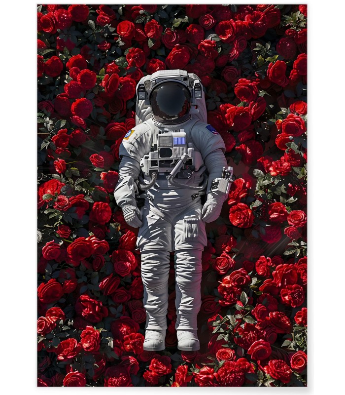 Affiche Astronaute parmi les Roses