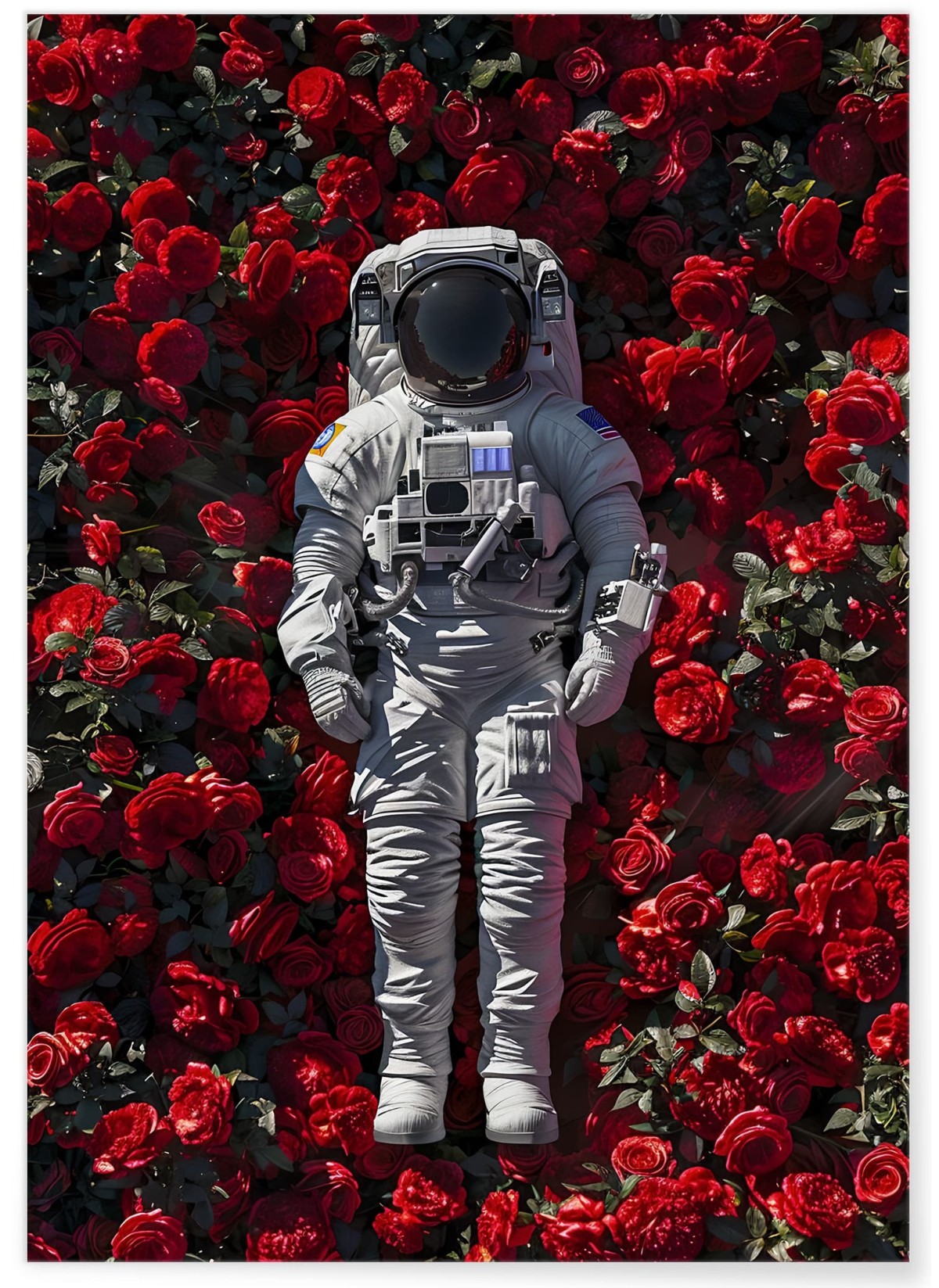 Affiche Astronaute parmi les Roses