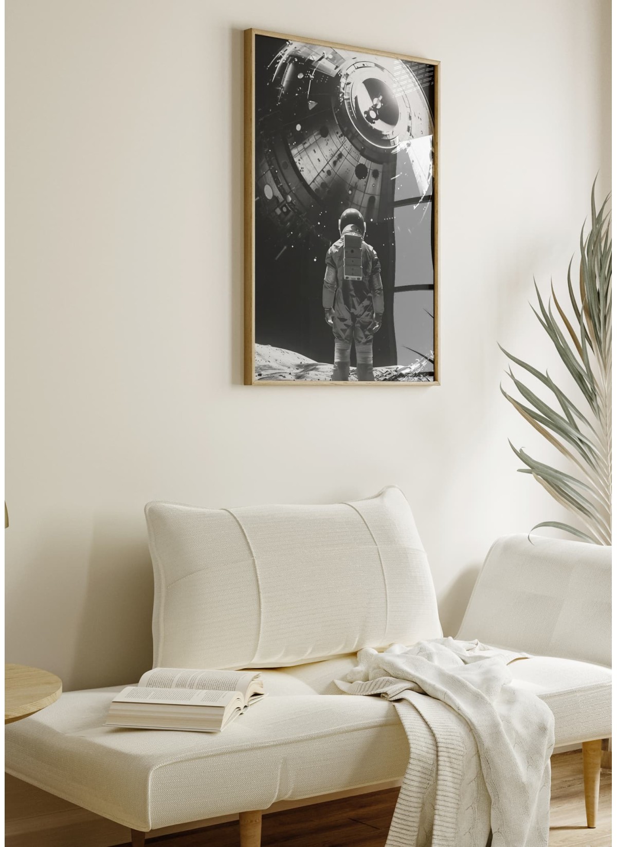 Affiche Astronaute et Station Spatiale