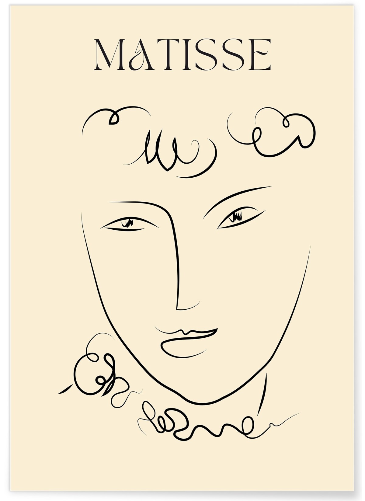 Affiche Matisse "Portrait Linéaire" – Dessin minimaliste