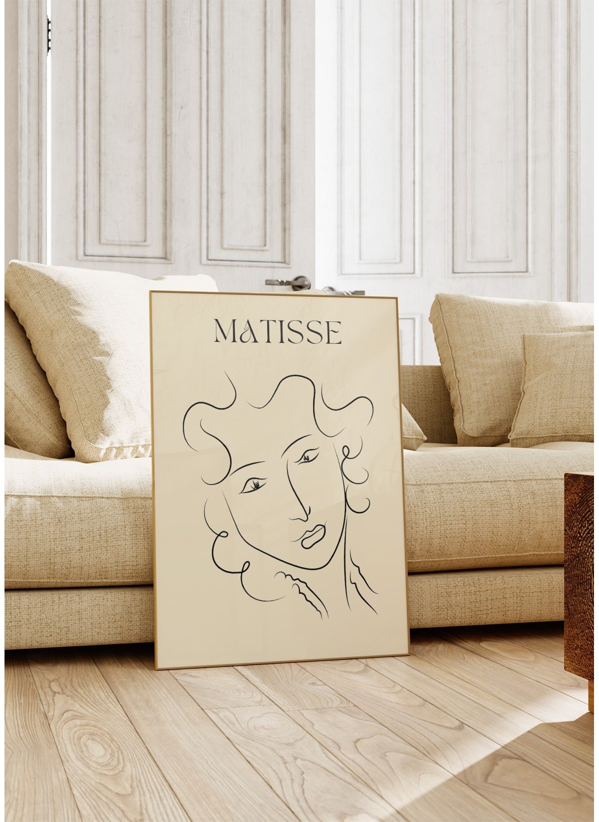 Affiche Matisse "Femme Abstraite" – Visage en trait continu