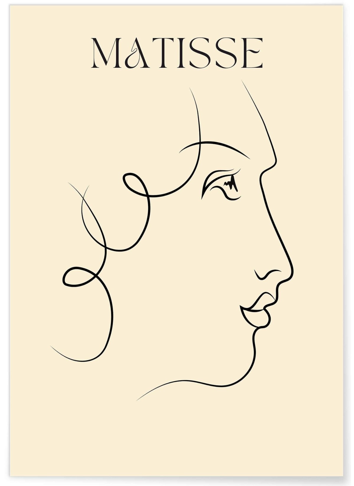 Affiche Matisse "Profil Élégant" – Ligne fine et épurée