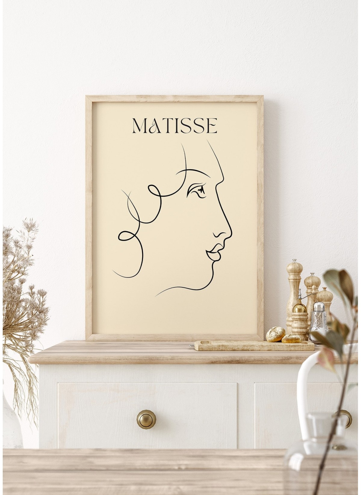 Affiche Matisse "Profil Élégant" – Ligne fine et épurée