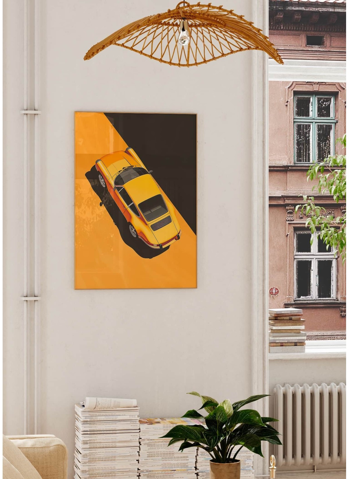 Affiche Porsche 911 jaune rétro | L’Afficherie