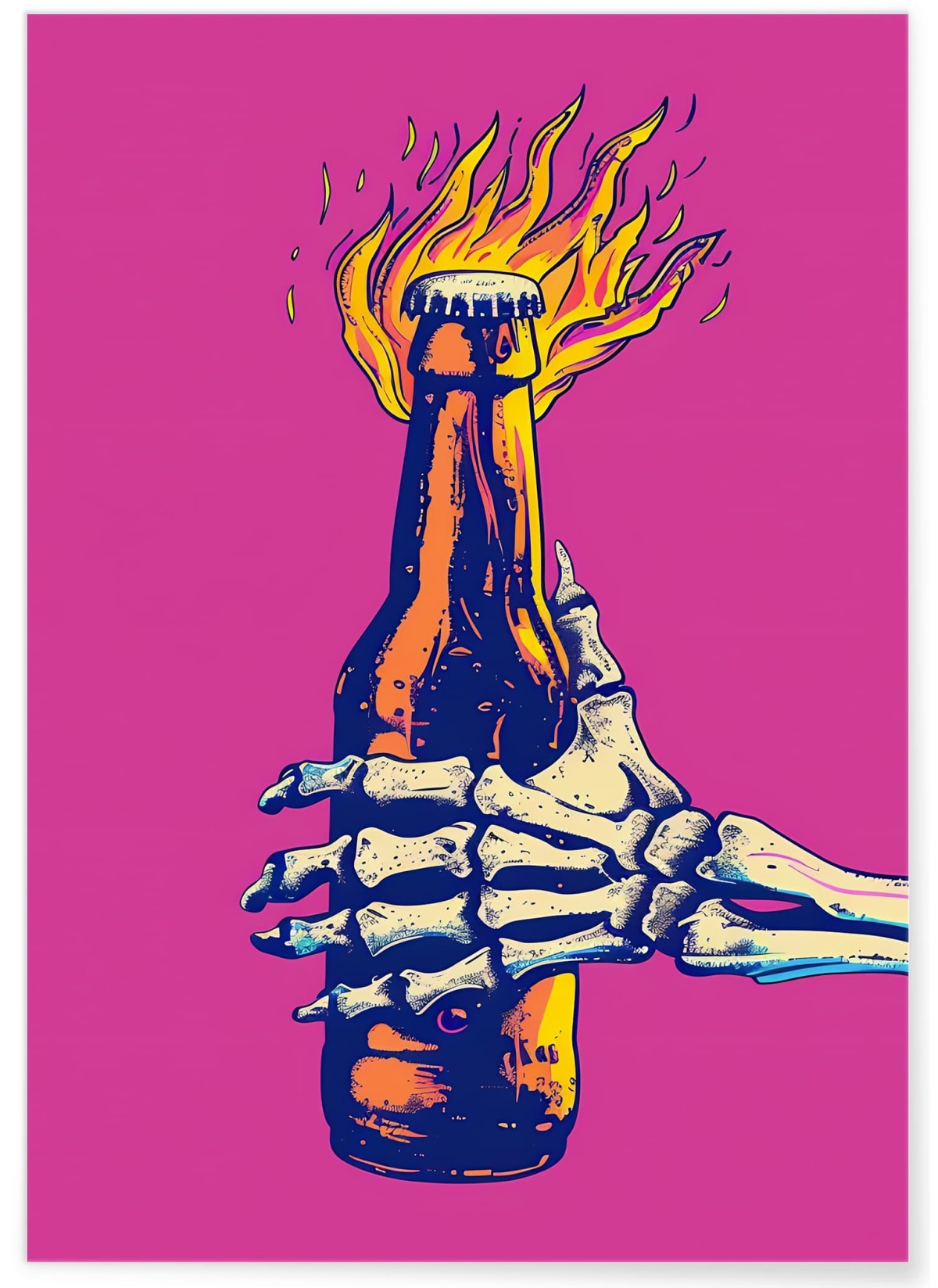 Affiche Squelette Pop Art