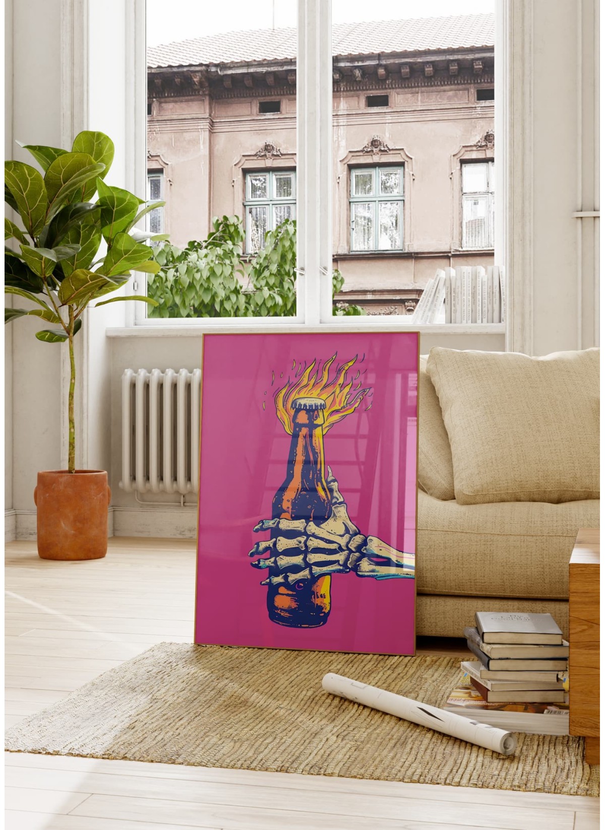Affiche Squelette Pop Art