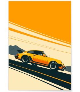 Affiche Porsche vintage graphique| L’Afficherie
