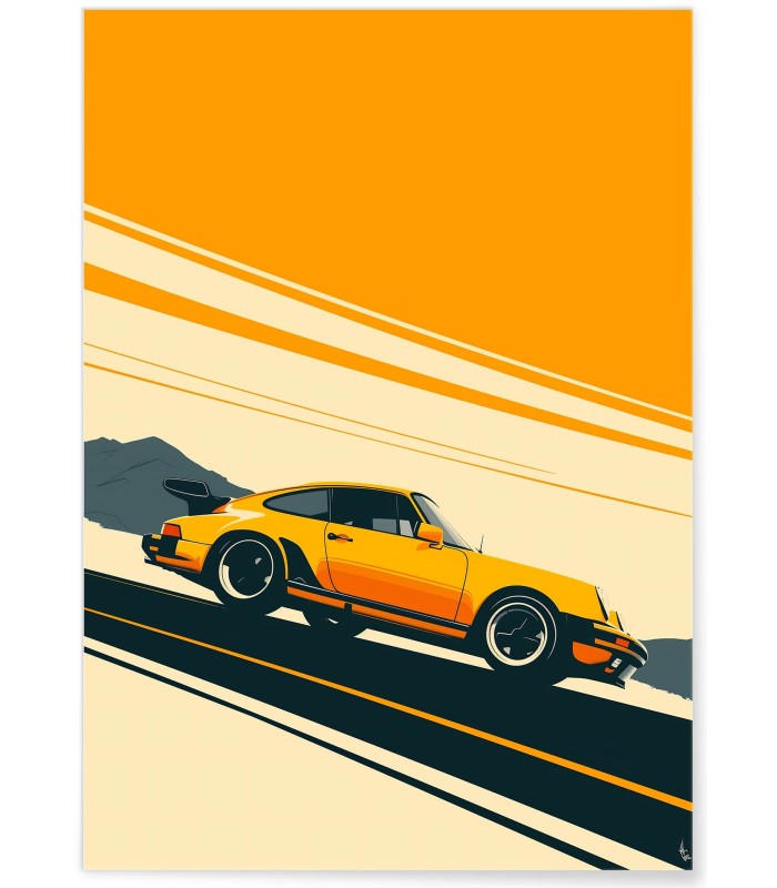 Affiche Porsche vintage graphique| L’Afficherie