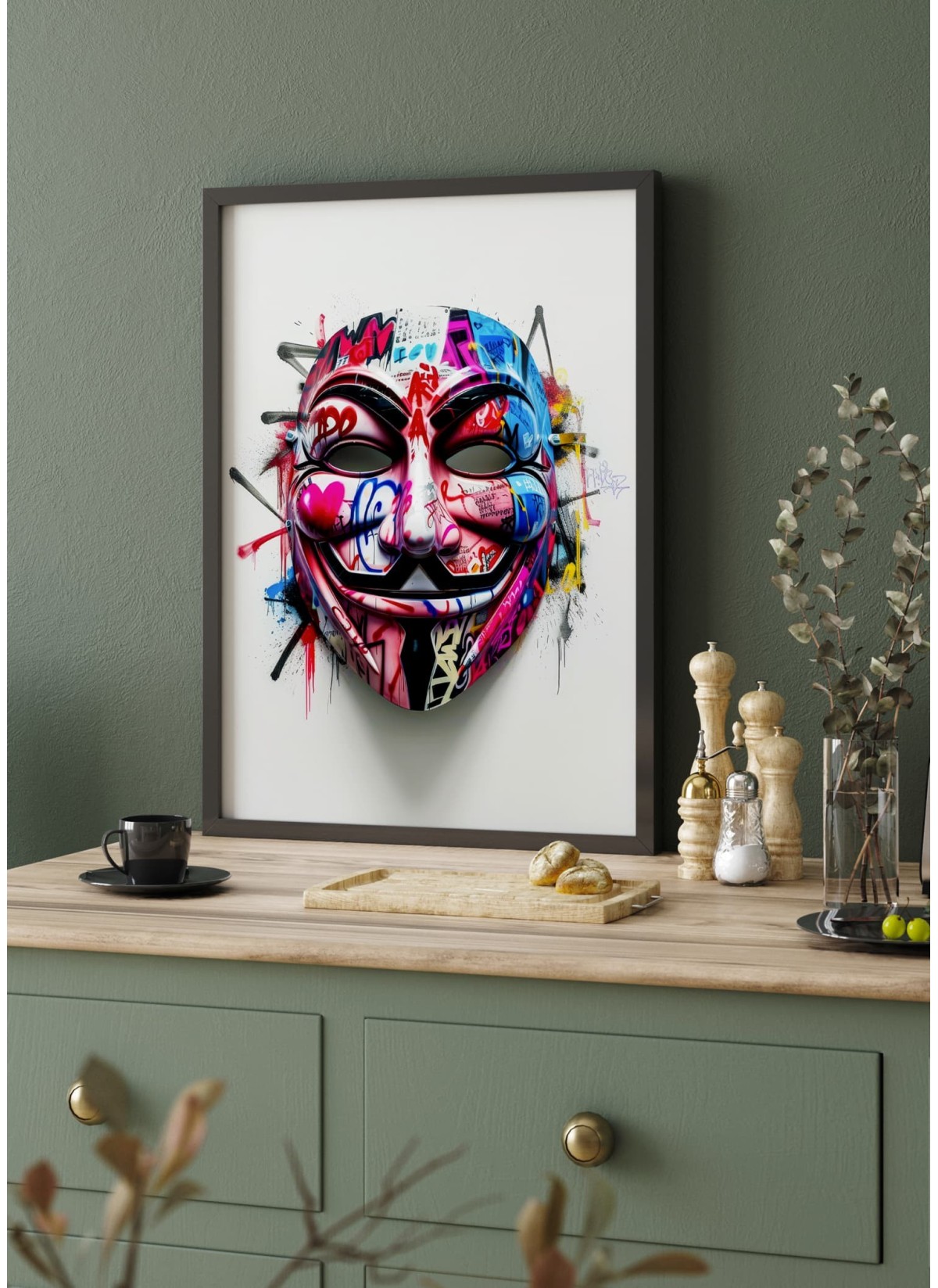 Affiche Masque Graffiti Pop Art