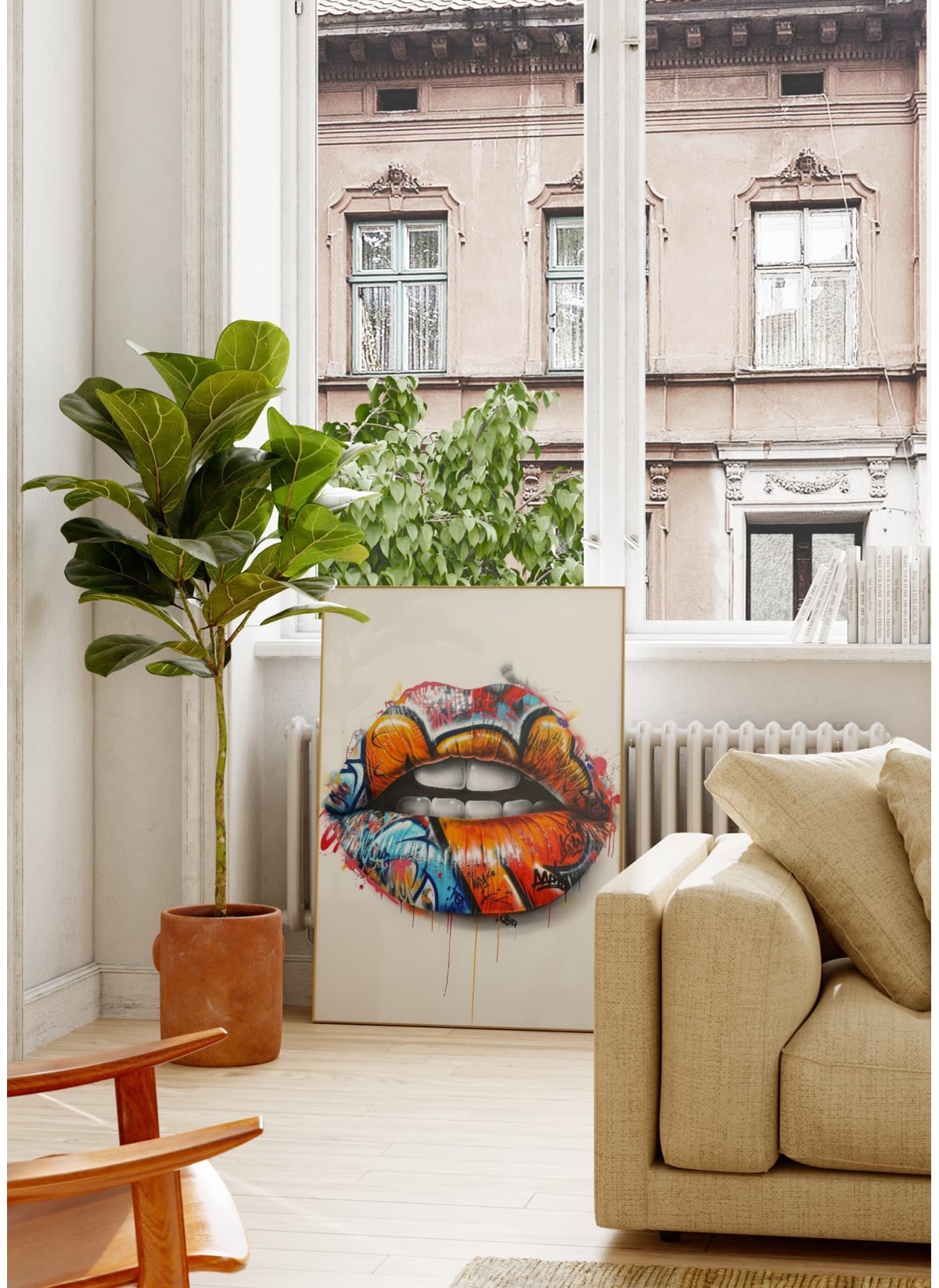 Affiche Lèvres Graffiti Pop Art