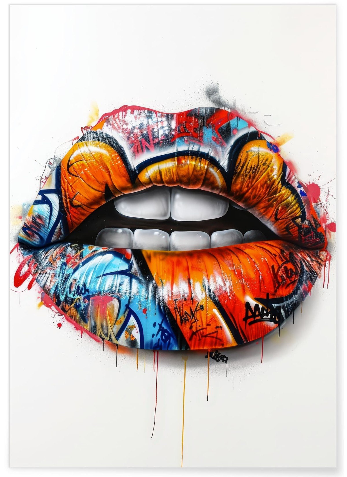 Affiche Lèvres Graffiti Pop Art