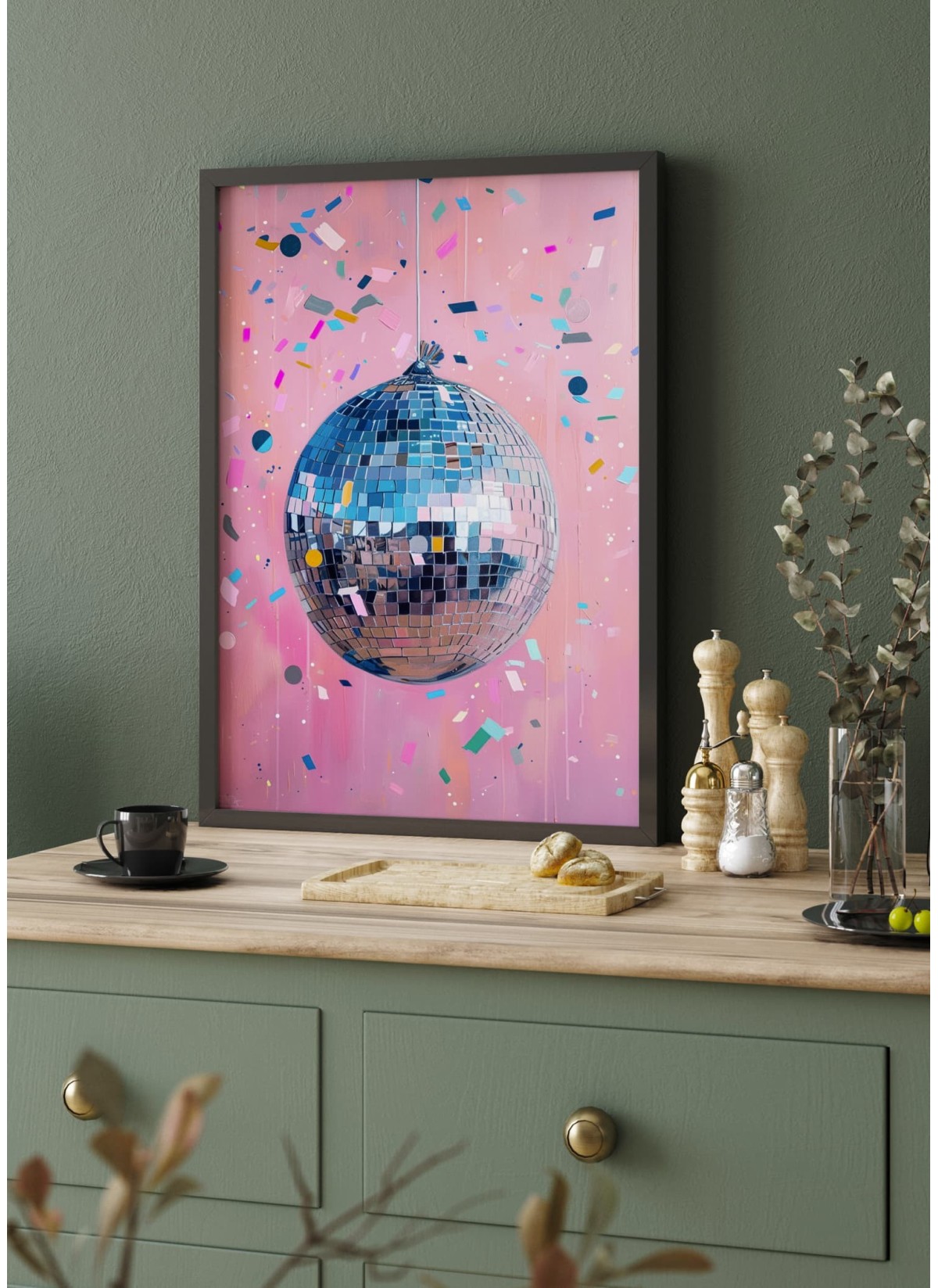 Affiche Boule Disco Pop Art