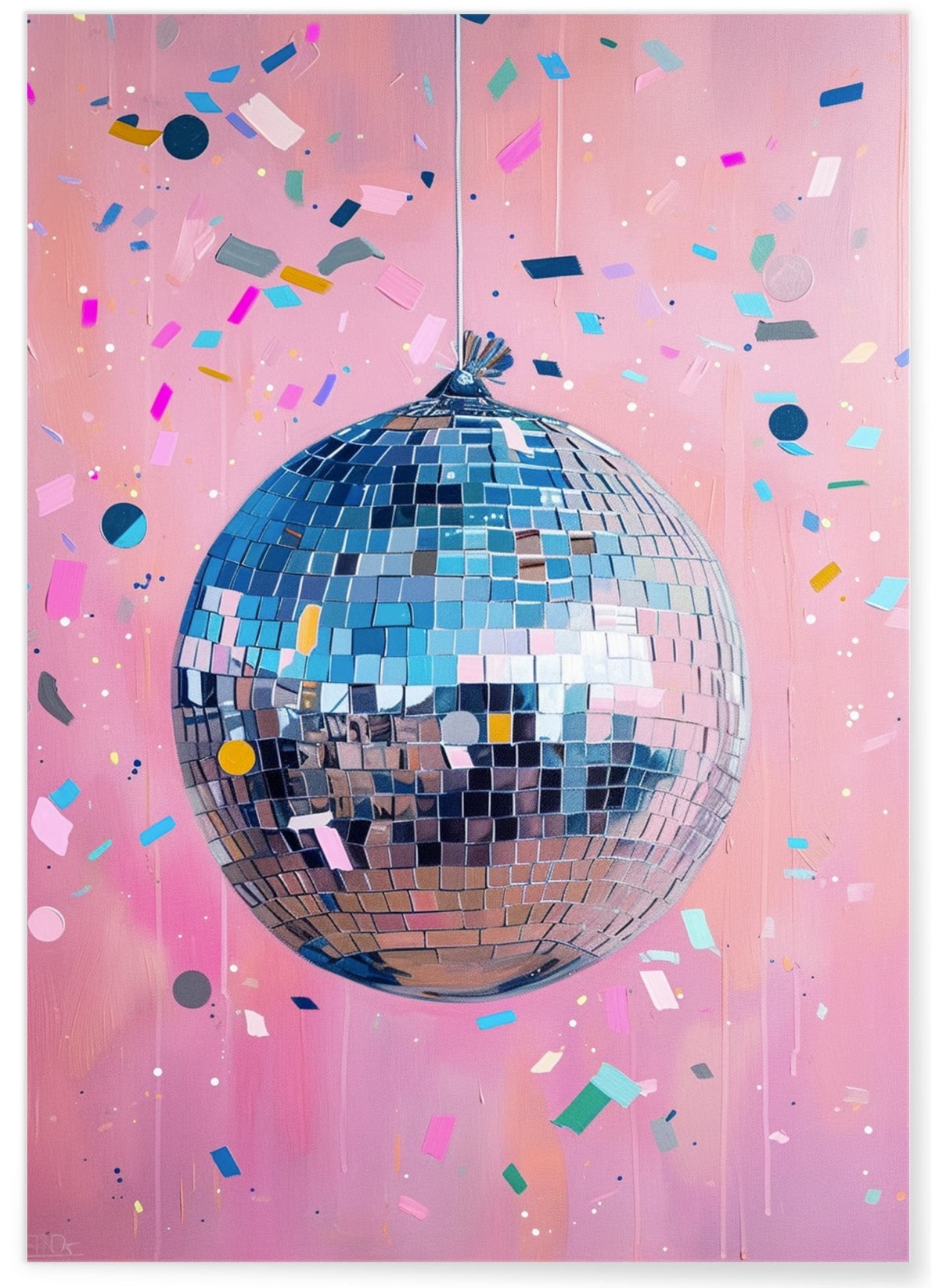 Affiche Boule Disco Pop Art