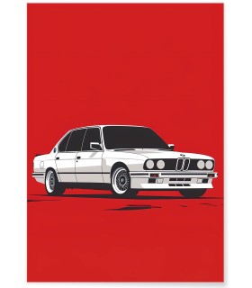 Affiche BMW E28 minimaliste| L’Afficherie