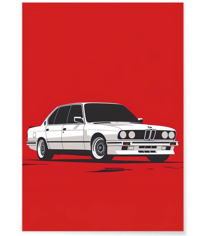 Affiche BMW E28 minimaliste| L’Afficherie