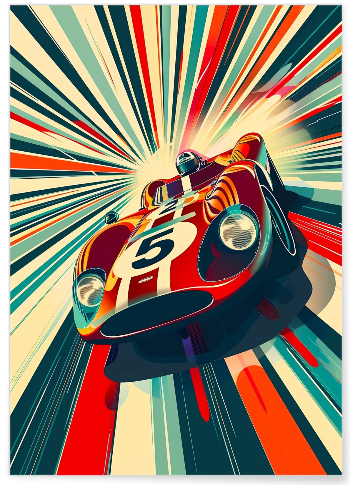 Affiche voiture de course vintage| L’Afficherie