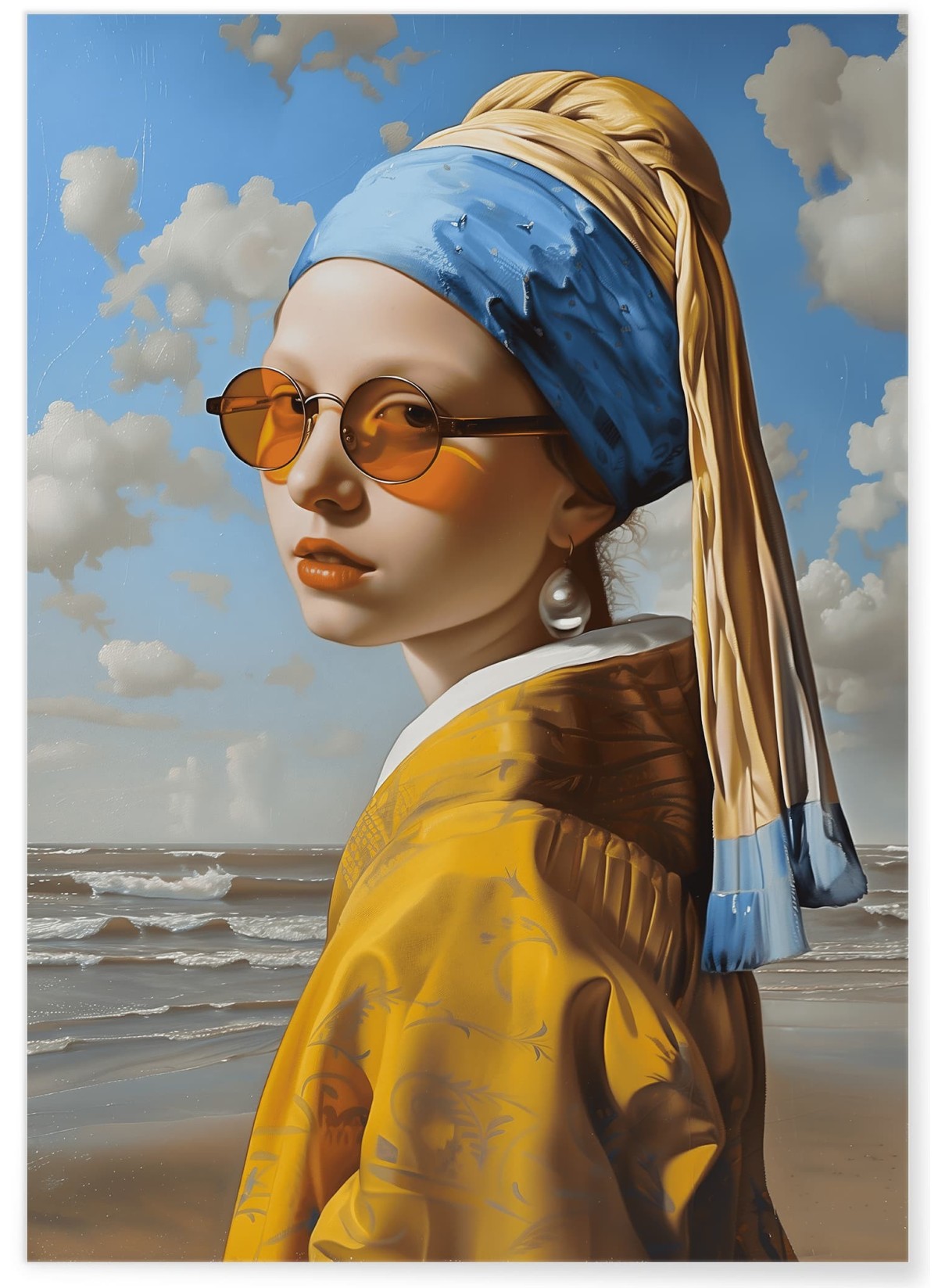 Affiche Jeune Fille avec Perle Moderne