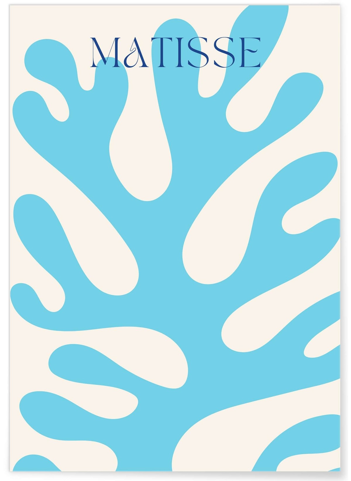 Affiche Matisse "Feuillage Bleu" – Forme végétale épurée