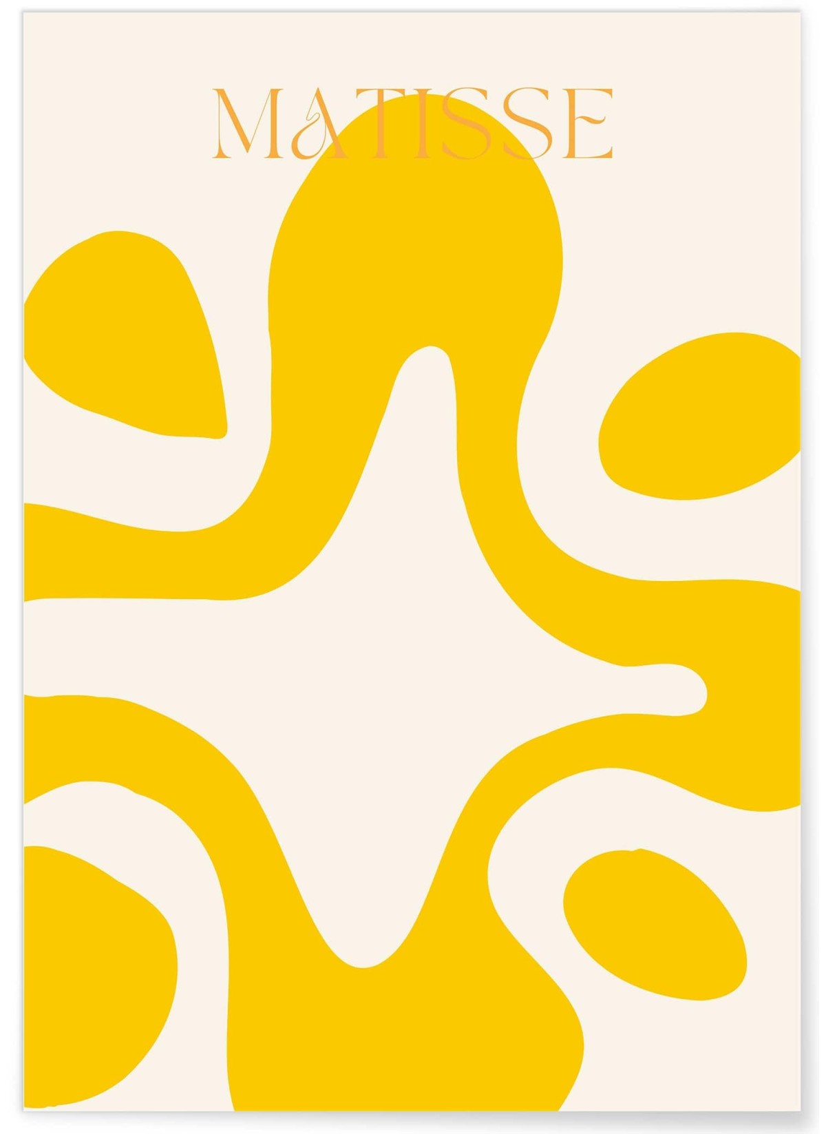 Affiche Matisse "Composition Soleil" – Abstraction en jaune