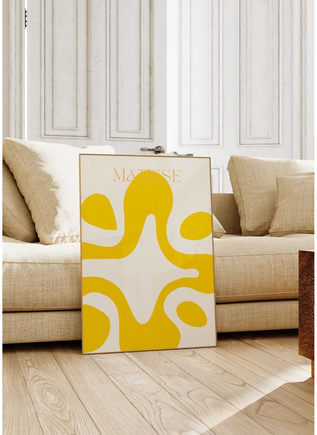 Affiche Matisse "Composition Soleil" – Abstraction en jaune