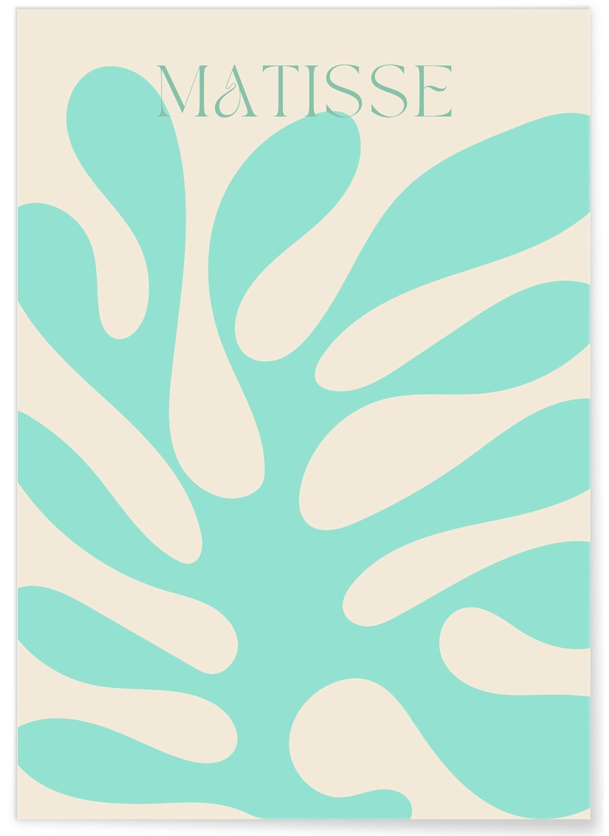 Affiche Matisse "Feuillage Menthe" – Art abstrait organique