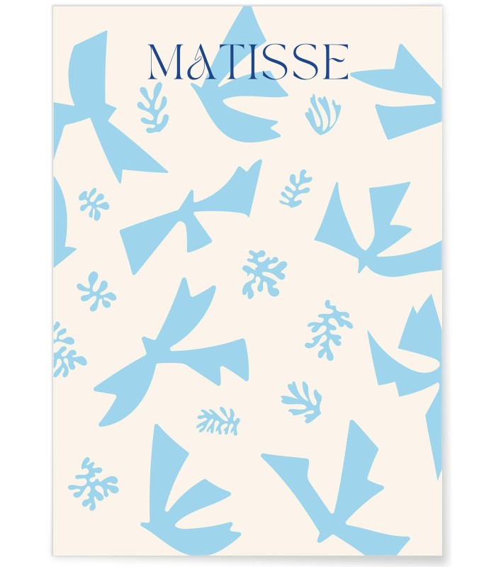 Affiche Matisse "Oiseaux Bleus" – Abstraction aérienne