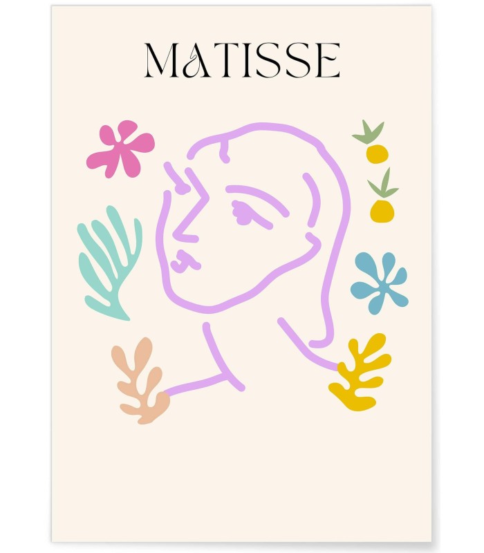 Affiche Matisse "Portrait Fleuri" – Art minimaliste