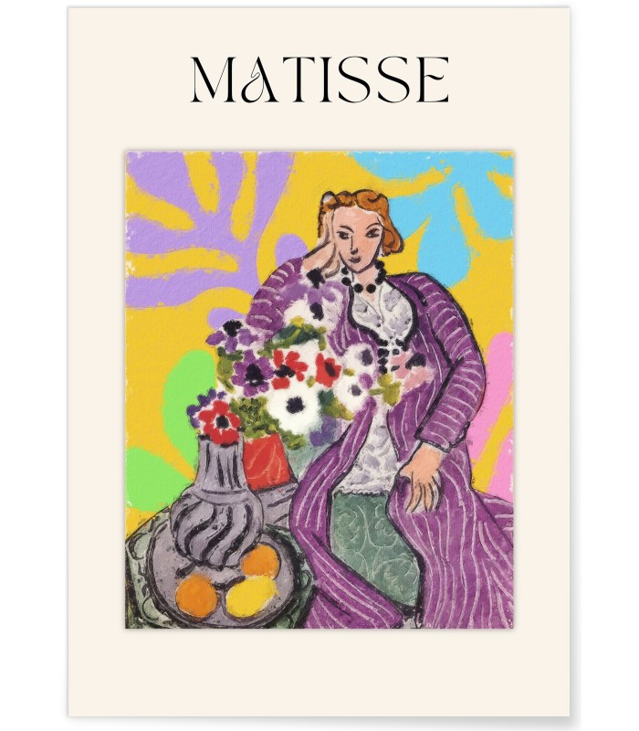 Affiche Matisse - Femme et Fleurs