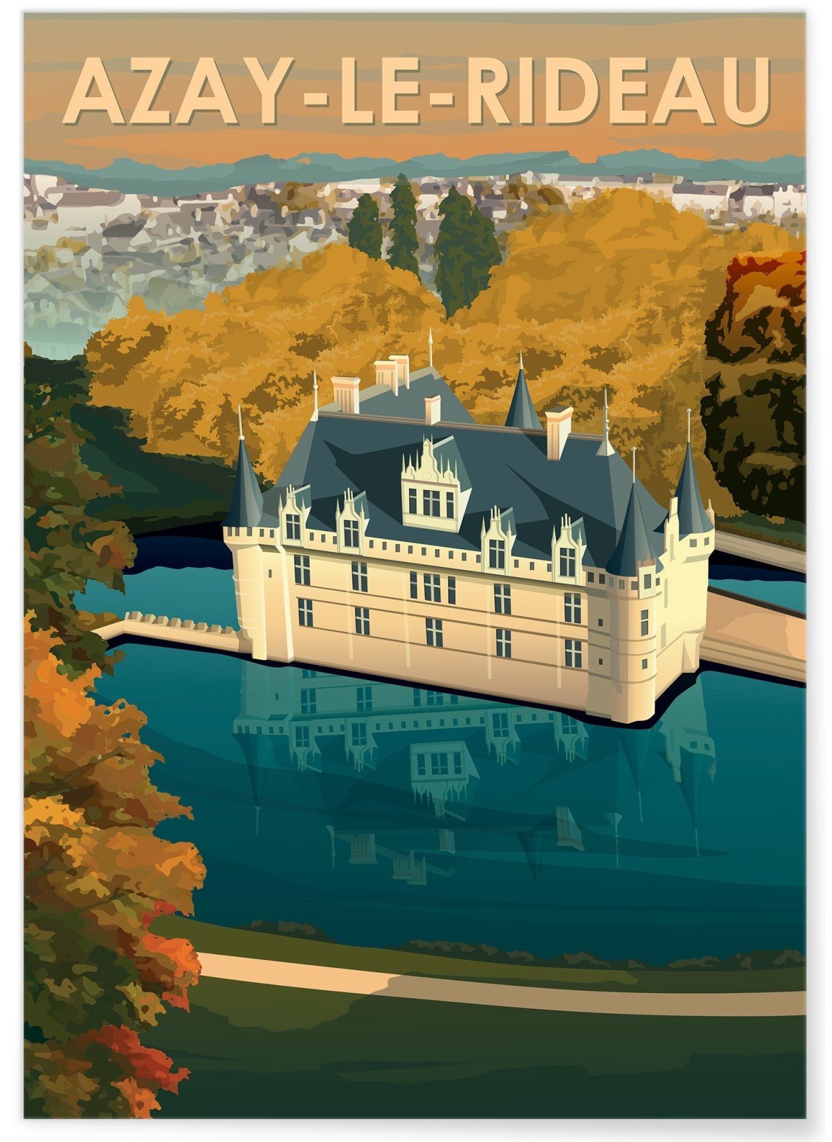 Affiche ville Azay-le-Rideau