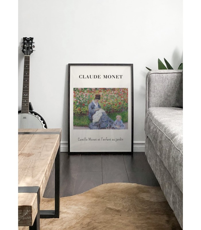 Affiche Claude Monet - Camille Monet et l'enfant au jardin