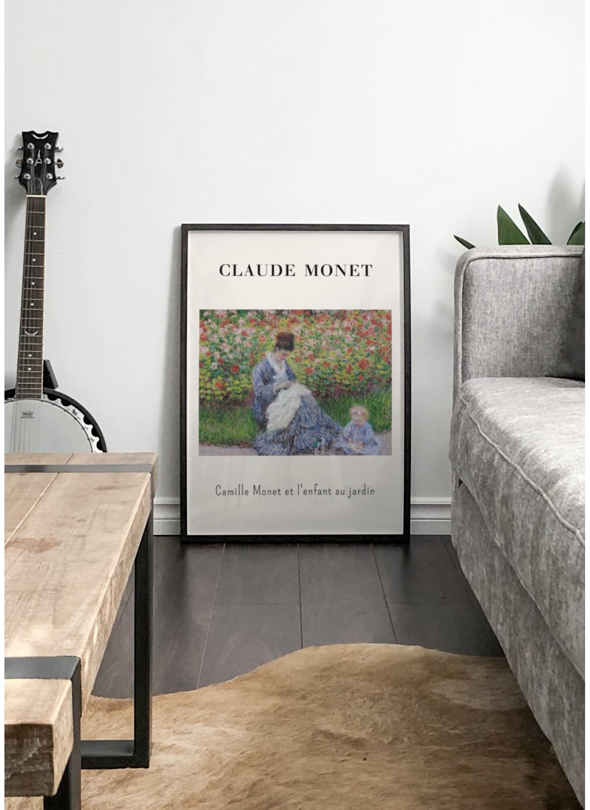 Affiche Claude Monet - Camille Monet et l'enfant au jardin
