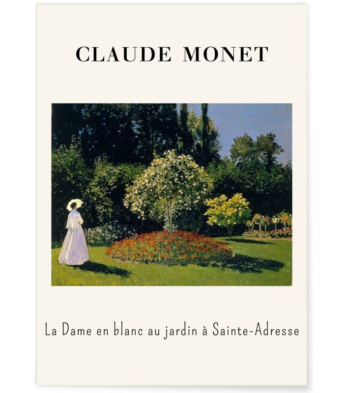 Affiche Claude Monet - La Dame en blanc au jardin à Sainte-Adresse