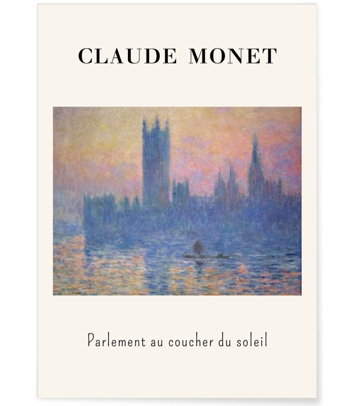 Affiche Claude Monet - Parlement au Coucher du Soleil