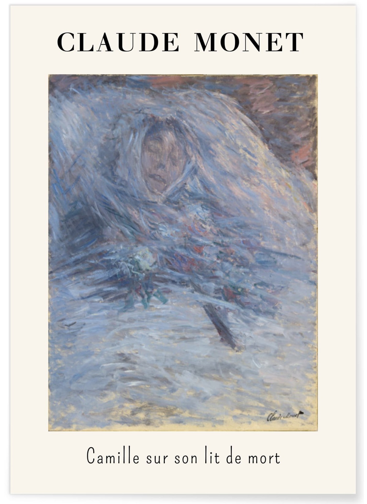 Affiche Claude Monet - Camille Monet sur son Lit de Mort