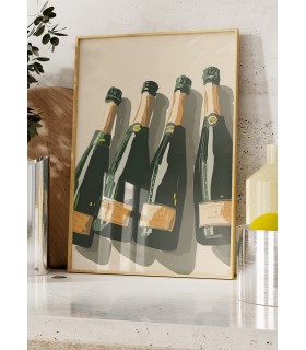Affiche Bouteilles de champagne