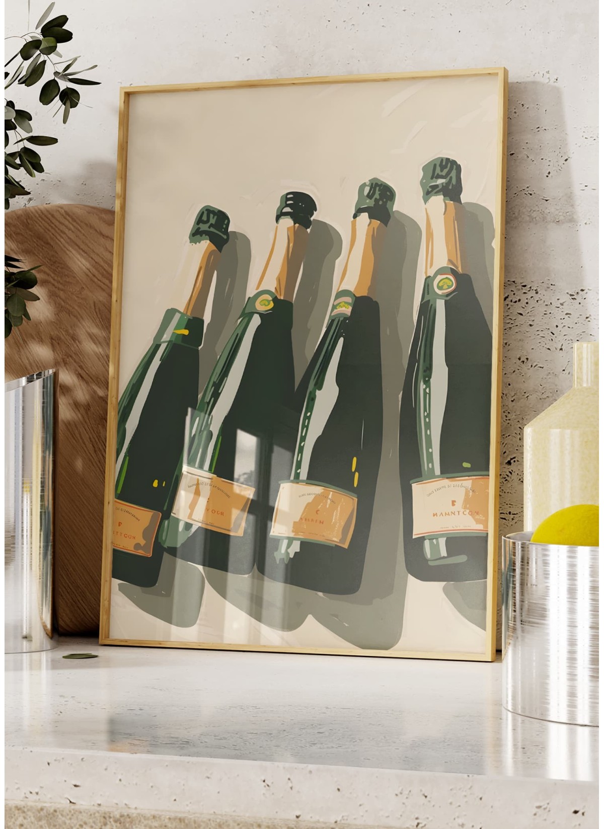 Affiche Bouteilles de champagne