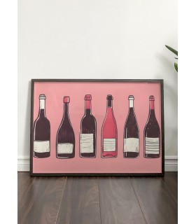 Affiche Illustrations bouteilles vin