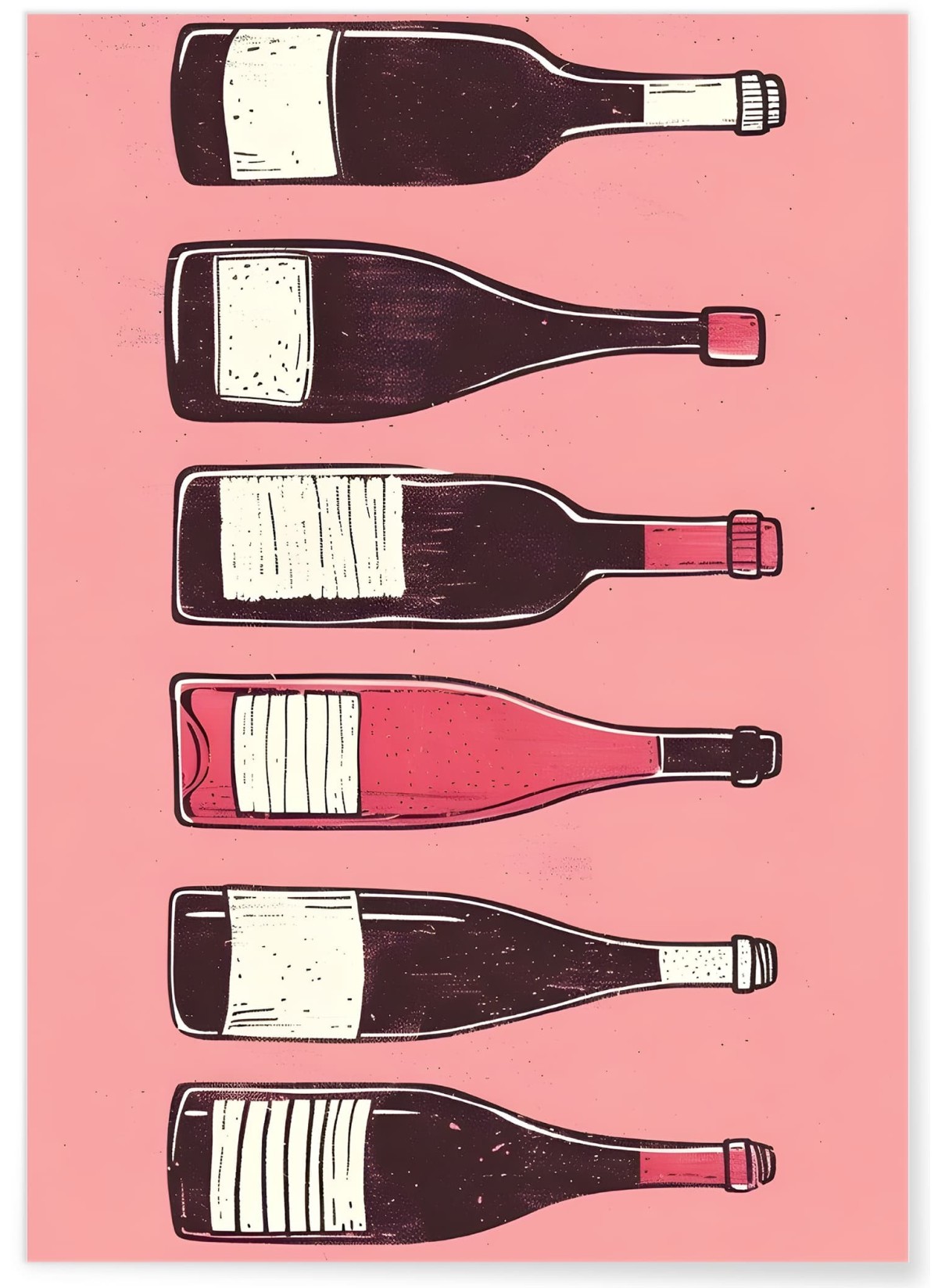 Affiche Illustrations bouteilles vin