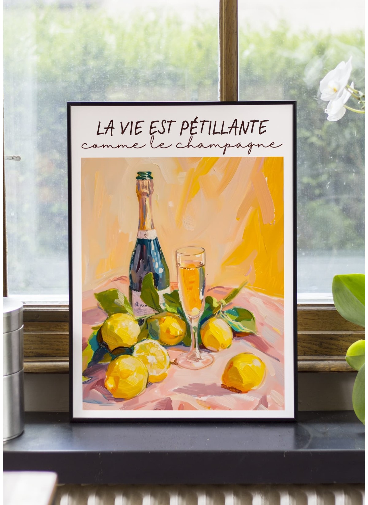 Affiche Champagne et citrons