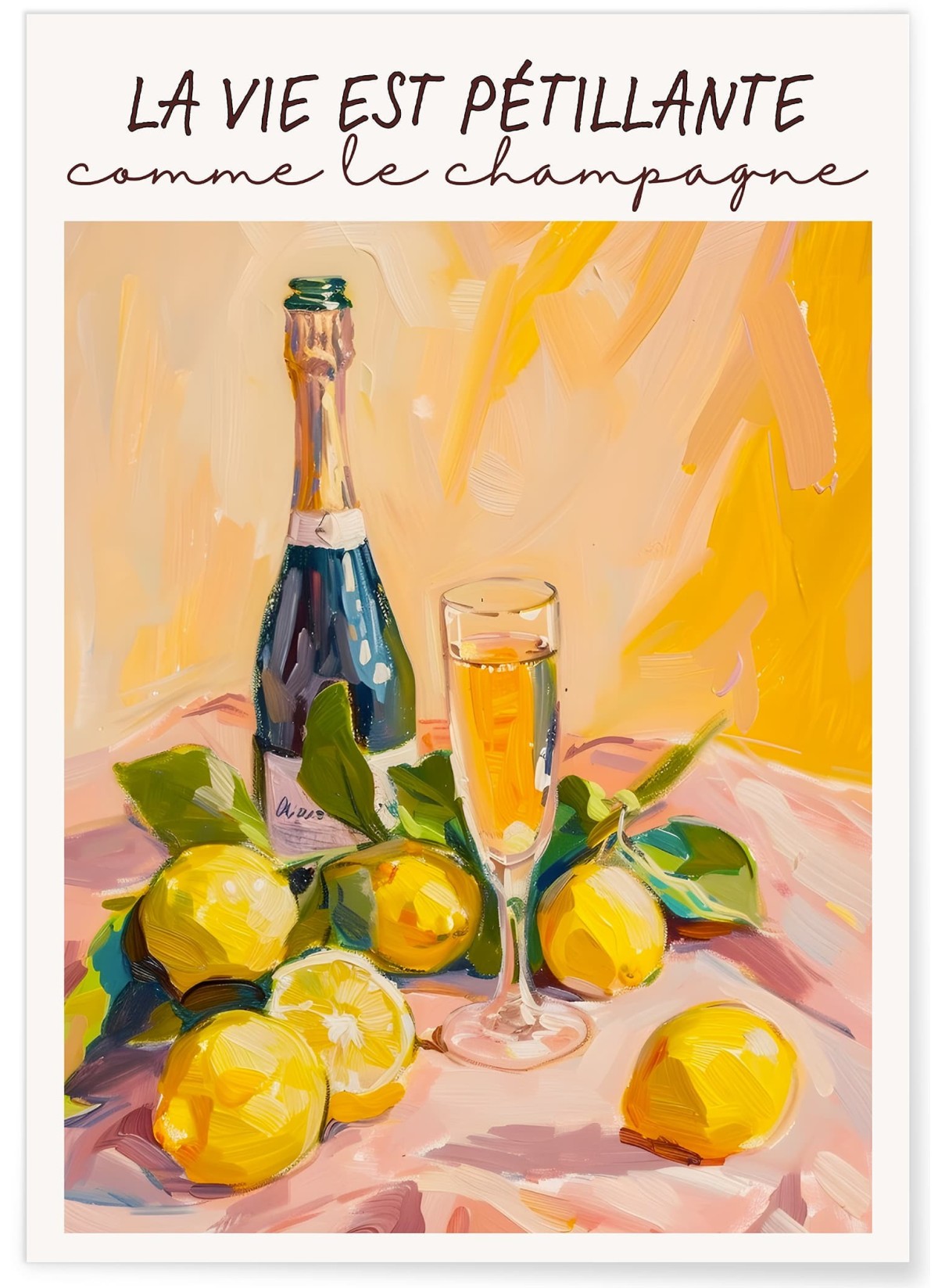 Affiche Champagne et citrons