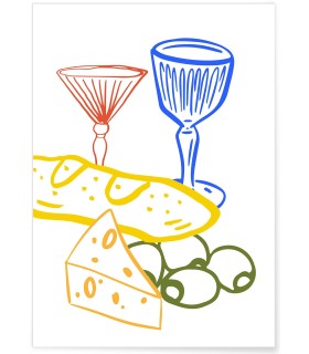 Affiche Apéro français coloré