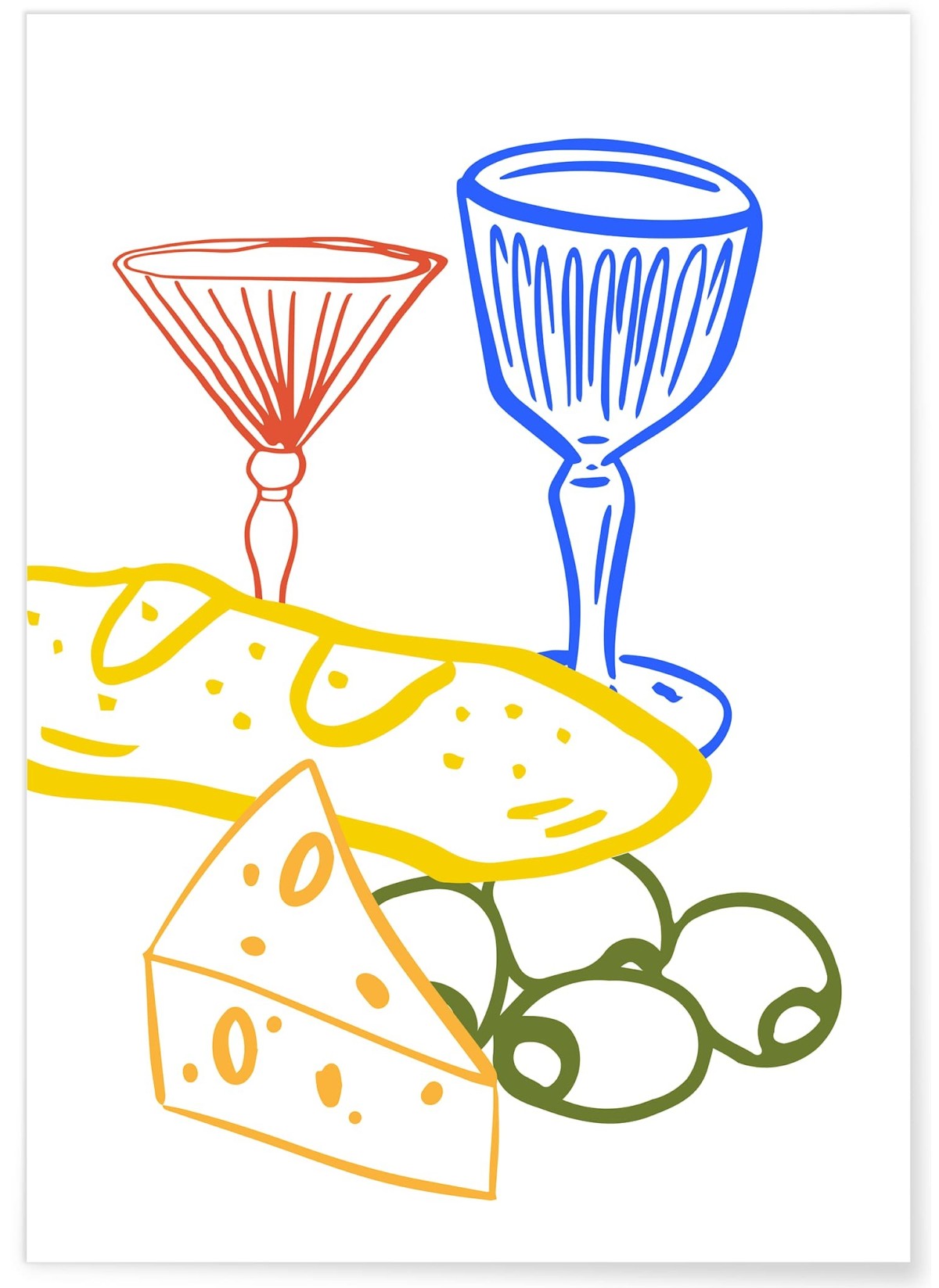 Affiche Apéro français coloré